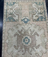 Turkish Mini Rug Oriental Hand Knotted Vintage Rug  1'7" x  3'1'' #12031