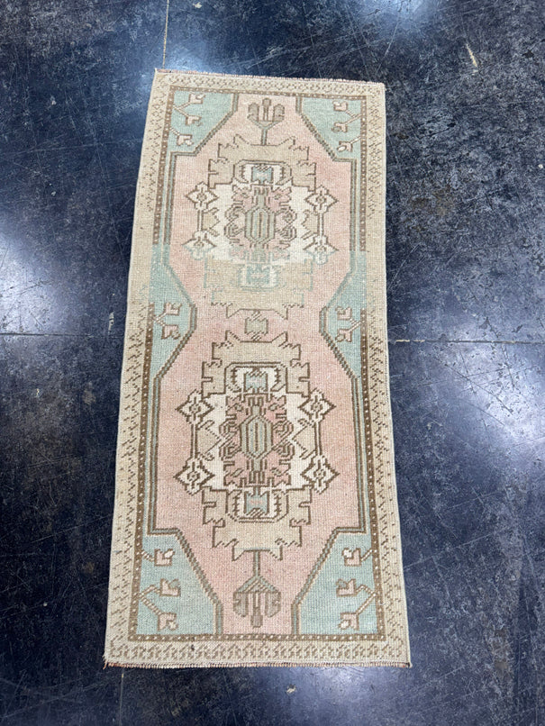 Turkish Mini Rug Oriental Hand Knotted Vintage Rug  1'6" x  3'5'' #12029