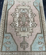 Turkish Mini Rug Oriental Hand Knotted Vintage Rug  1'6" x  3'5'' #12029