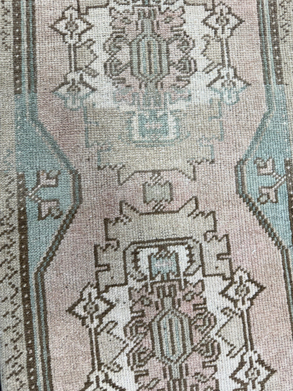 Turkish Mini Rug Oriental Hand Knotted Vintage Rug  1'6" x  3'5'' #12029