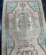 Turkish Mini Rug Oriental Hand Knotted Vintage Rug  1'6" x  3'5'' #12029