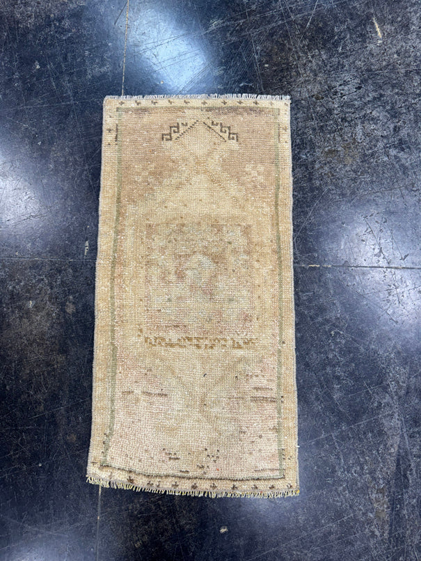 Turkish Mini Rug Oriental Hand Knotted Vintage Rug  1'5" x  2'10'' #12028