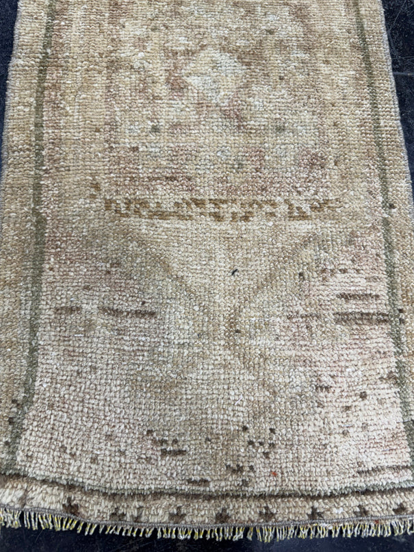 Turkish Mini Rug Oriental Hand Knotted Vintage Rug  1'5" x  2'10'' #12028