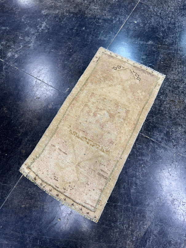 Turkish Mini Rug Oriental Hand Knotted Vintage Rug  1'5" x  2'10'' #12028