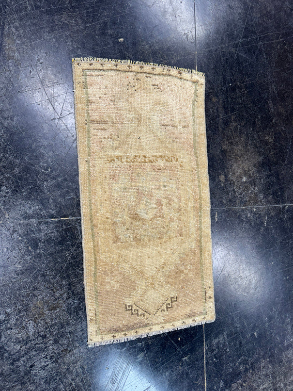 Turkish Mini Rug Oriental Hand Knotted Vintage Rug  1'5" x  2'10'' #12028