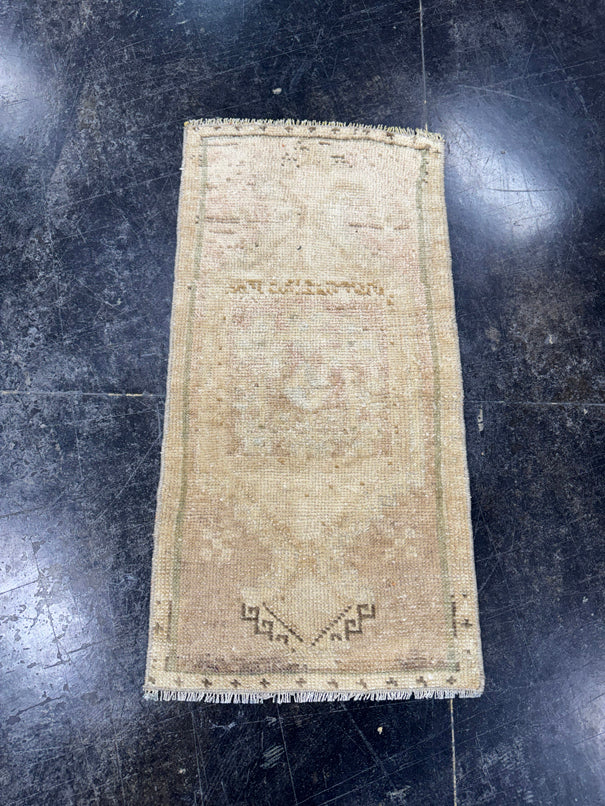 Turkish Mini Rug Oriental Hand Knotted Vintage Rug  1'5" x  2'10'' #12028
