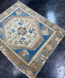 Turkish Mini Rug Oriental Hand Knotted Vintage Rug  2'4" x  1'10'' #12019