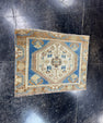 Turkish Mini Rug Oriental Hand Knotted Vintage Rug  2'4" x  1'10'' #12019