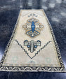 Turkish Mini Rug Oriental Hand Knotted Vintage Rug  1'7" x  3'10'' #12027