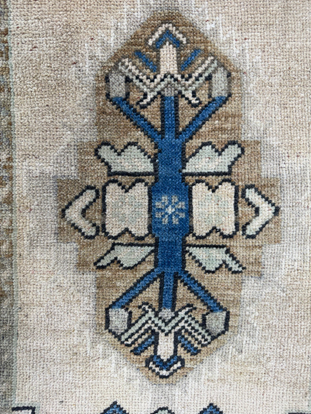 Turkish Mini Rug Oriental Hand Knotted Vintage Rug  1'7" x  3'10'' #12027
