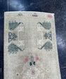 Turkish Mini Rug Oriental Hand Knotted Vintage Rug  1'6" x  3'6'' #12026