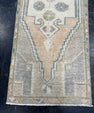 Turkish Mini Rug Oriental Hand Knotted Vintage Rug  1'4" x  3'4'' #12022