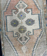 Turkish Mini Rug Oriental Hand Knotted Vintage Rug  1'4" x  3'4'' #12022