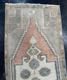 Turkish Mini Rug Oriental Hand Knotted Vintage Rug  1'4" x  3'4'' #12022