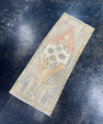Turkish Mini Rug Oriental Hand Knotted Vintage Rug  1'4" x  3'4'' #12022