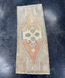 Turkish Mini Rug Oriental Hand Knotted Vintage Rug  1'4" x  3'4'' #12022
