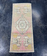Turkish Mini Rug Oriental Hand Knotted Vintage Rug  1'6" x  3'8'' #12023