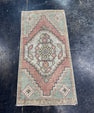 Turkish Mini Rug Oriental Hand Knotted Vintage Rug  1'6" x  3' #12025