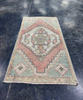 Turkish Mini Rug Oriental Hand Knotted Vintage Rug  1'6" x  3' #12025
