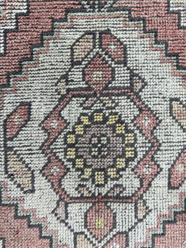 Turkish Mini Rug Oriental Hand Knotted Vintage Rug  1'6" x  3' #12025