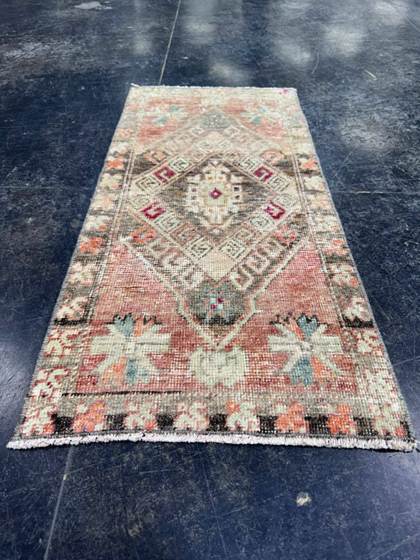 Turkish Mini Rug Oriental Hand Knotted Vintage Rug  1'6" x  3'2'' #12024