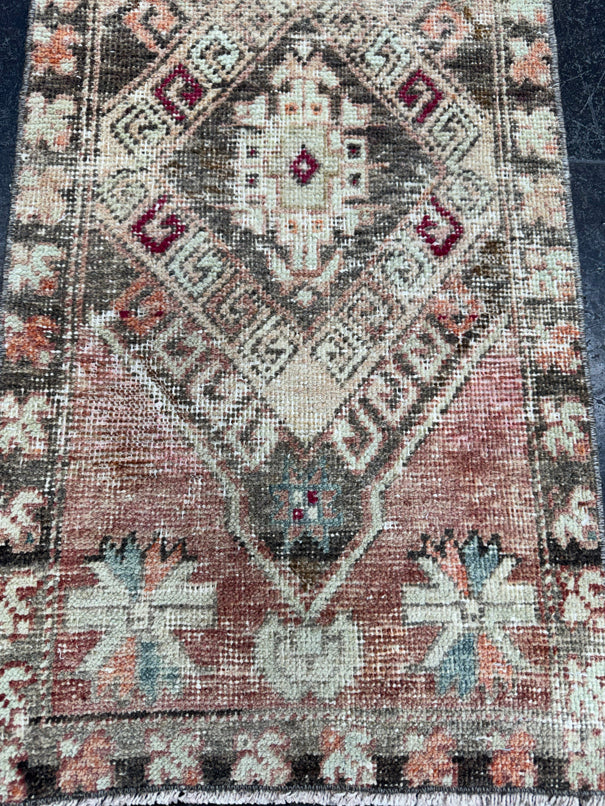 Turkish Mini Rug Oriental Hand Knotted Vintage Rug  1'6" x  3'2'' #12024