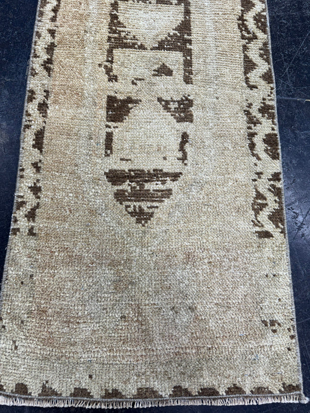 Turkish Mini Rug Oriental Hand Knotted Vintage Rug  1'5" x  3'3'' #12017