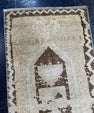 Turkish Mini Rug Oriental Hand Knotted Vintage Rug  1'5" x  3'3'' #12017