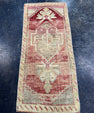 Turkish Mini Rug Oriental Hand Knotted Vintage Rug  1'7" x  3'7'' #12018