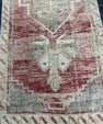 Turkish Mini Rug Oriental Hand Knotted Vintage Rug  1'7" x  3'7'' #12018