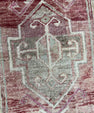 Turkish Mini Rug Oriental Hand Knotted Vintage Rug  1'7" x  3'7'' #12018