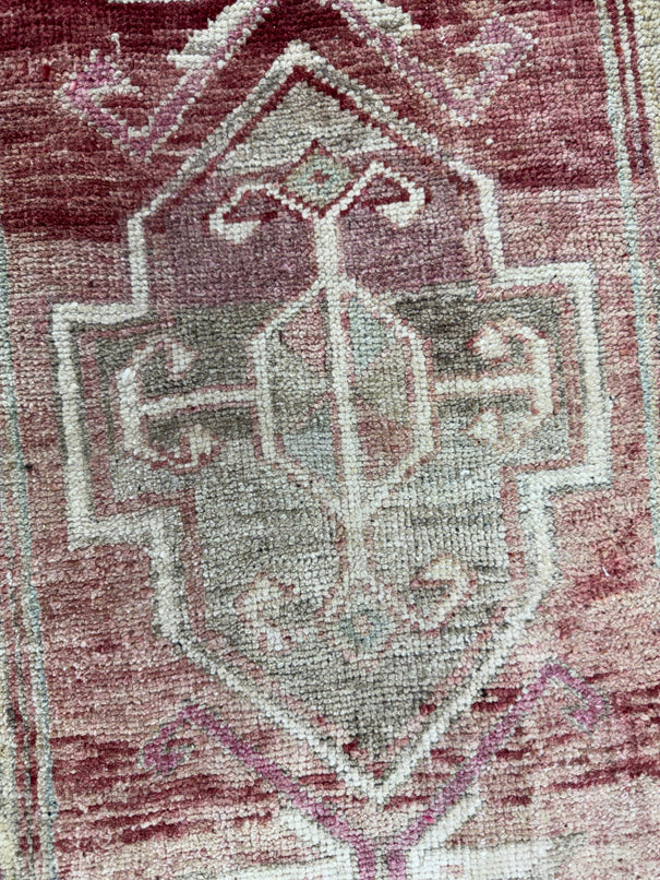 Turkish Mini Rug Oriental Hand Knotted Vintage Rug  1'7" x  3'7'' #12018