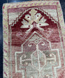 Turkish Mini Rug Oriental Hand Knotted Vintage Rug  1'7" x  3'7'' #12018