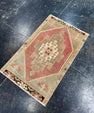 Turkish Mini Rug Oriental Hand Knotted Vintage Rug  1'7" x  2'8'' #12021