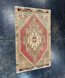 Turkish Mini Rug Oriental Hand Knotted Vintage Rug  1'7" x  2'8'' #12021