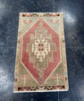 Turkish Mini Rug Oriental Hand Knotted Vintage Rug  1'7" x  2'8'' #12021