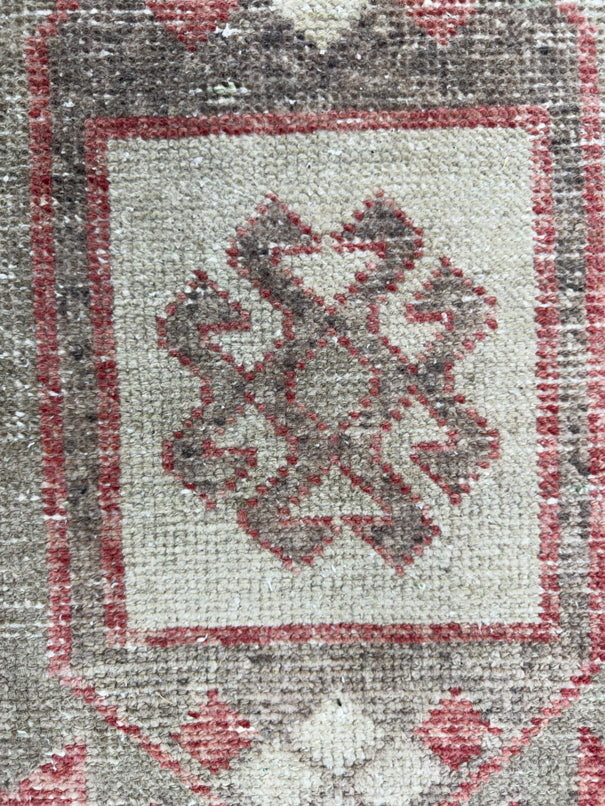 Turkish Mini Rug Oriental Hand Knotted Vintage Rug  1'6" x  3'2'' #12008