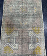 Turkish Mini Rug Oriental Hand Knotted Vintage Rug  1'5" x  3'1'' #12009
