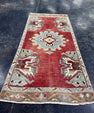 Turkish Mini Rug Oriental Hand Knotted Vintage Rug  1'7" x  3'4'' #12020