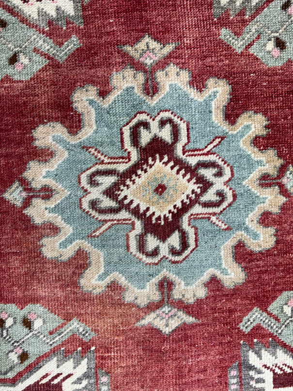 Turkish Mini Rug Oriental Hand Knotted Vintage Rug  1'7" x  3'4'' #12020