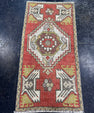 Turkish Mini Rug Oriental Hand Knotted Vintage Rug  1'7" x  3'2'' #12010