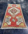 Turkish Mini Rug Oriental Hand Knotted Vintage Rug  1'7" x  3'2'' #12010