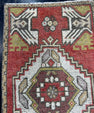 Turkish Mini Rug Oriental Hand Knotted Vintage Rug  1'7" x  3'2'' #12010