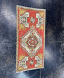 Turkish Mini Rug Oriental Hand Knotted Vintage Rug  1'7" x  3'2'' #12010