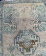 Turkish Mini Rug Oriental Hand Knotted Vintage Rug  1'7" x  2'9'' #12011