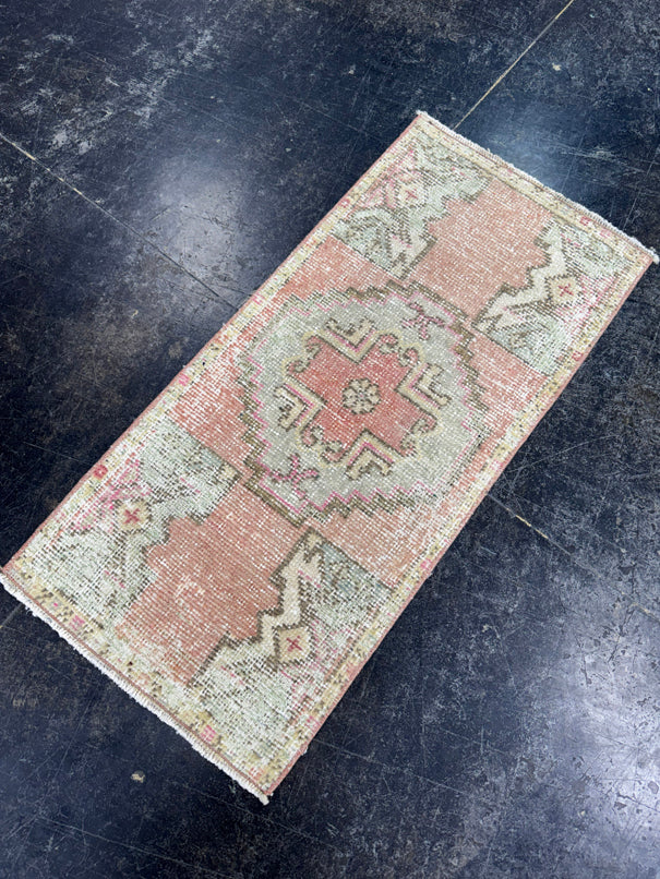 Turkish Mini Rug Oriental Hand Knotted Vintage Rug  1'6" x  3'2'' #12012