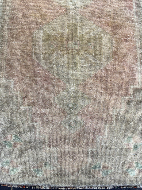 Turkish Mini Rug Oriental Hand Knotted Vintage Rug  1'9" x  2'9'' #12014