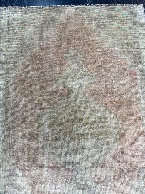 Turkish Mini Rug Oriental Hand Knotted Vintage Rug  1'9" x  2'9'' #12014