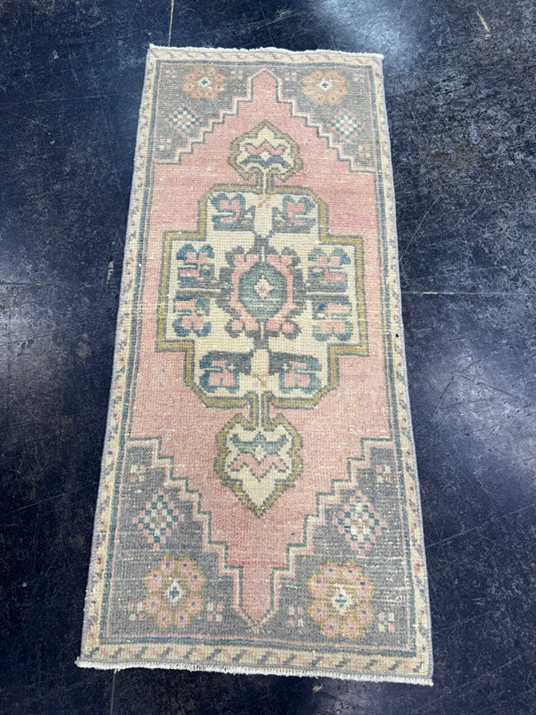 Turkish Mini Rug Oriental Hand Knotted Vintage Rug  1'6" x  3'4'' #12015