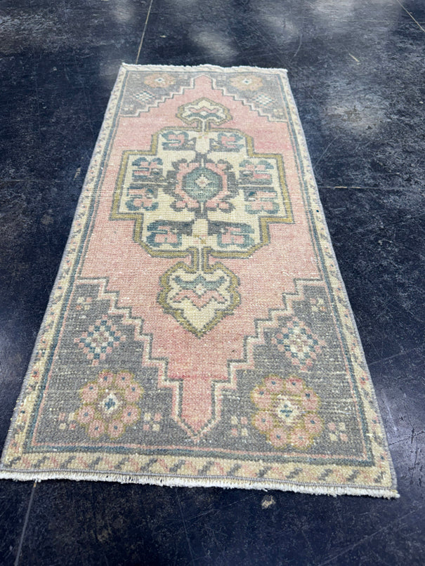 Turkish Mini Rug Oriental Hand Knotted Vintage Rug  1'6" x  3'4'' #12015